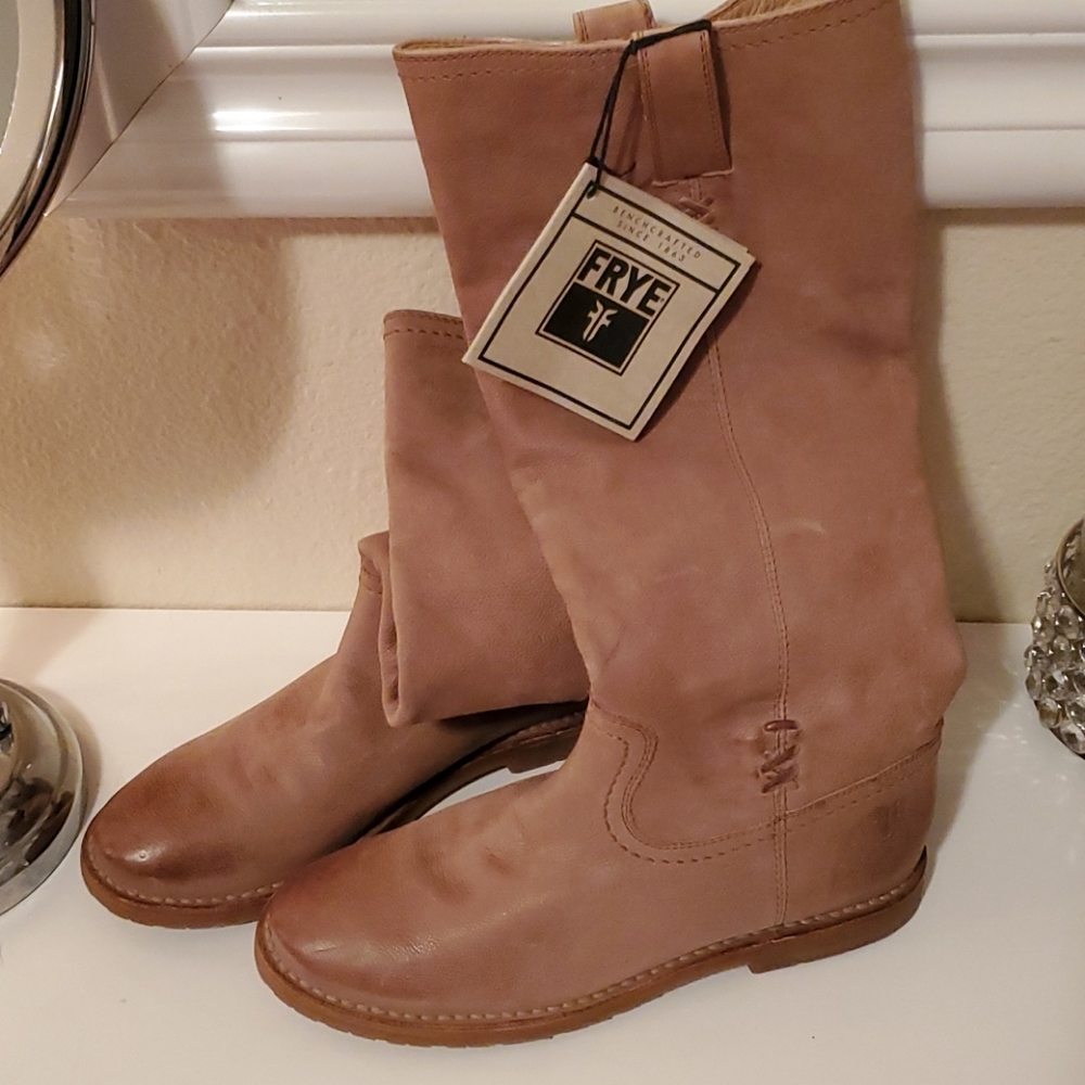 Tan leather boots